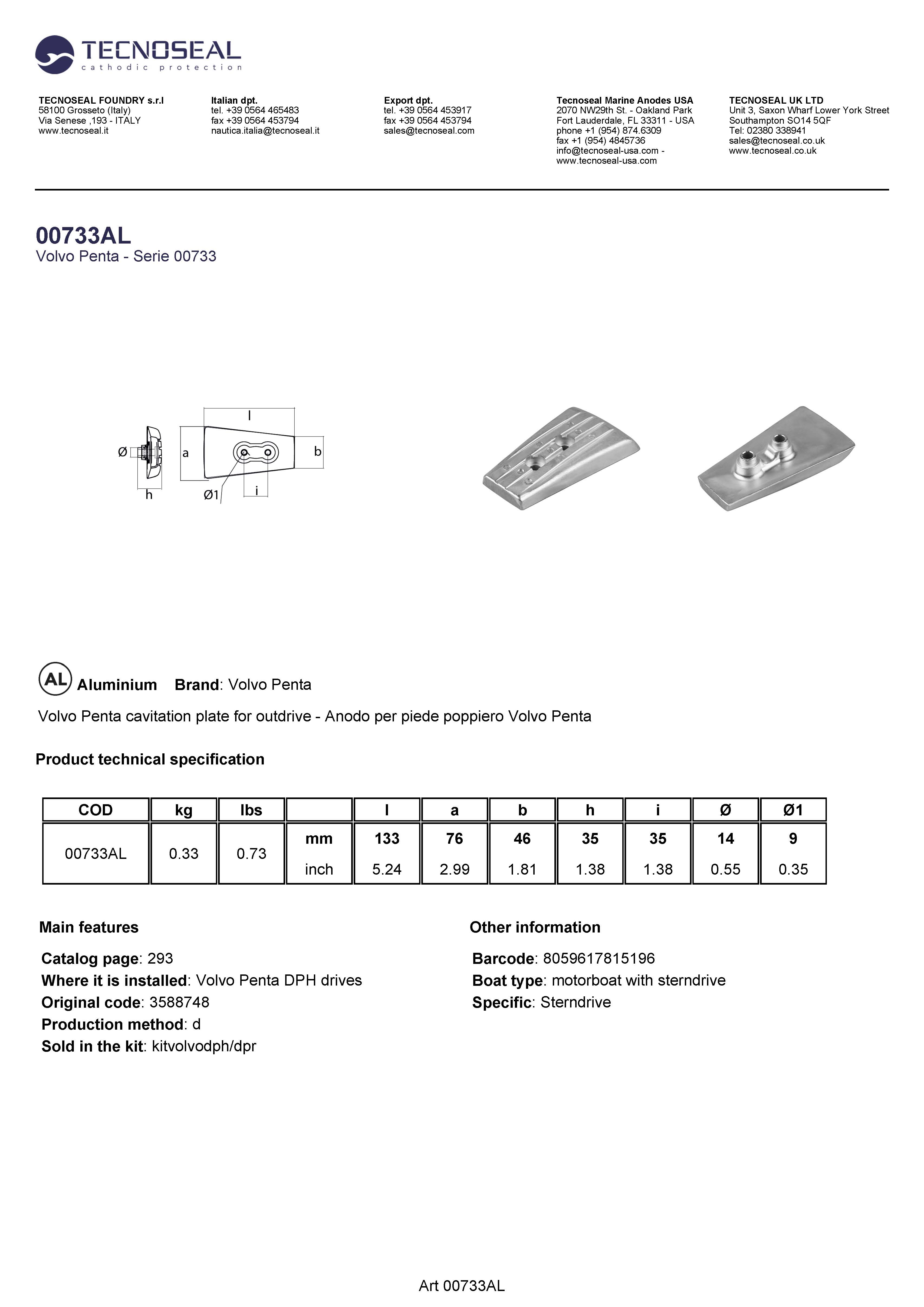 Volvo Penta DPH drive - 00733al - 00733AL