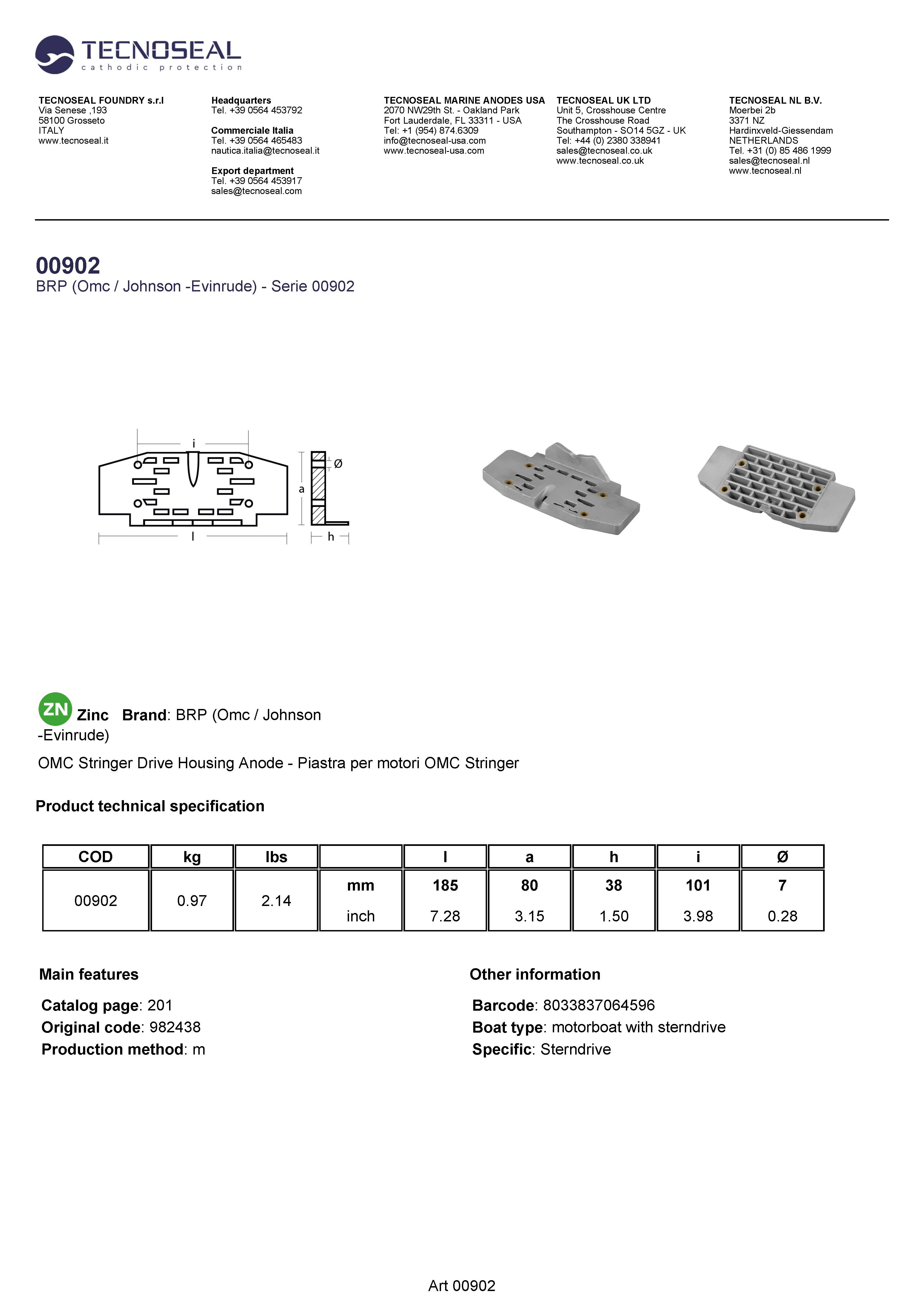 BRP Waffle Block for OMC G (100-245HP) - 00902 - 00902