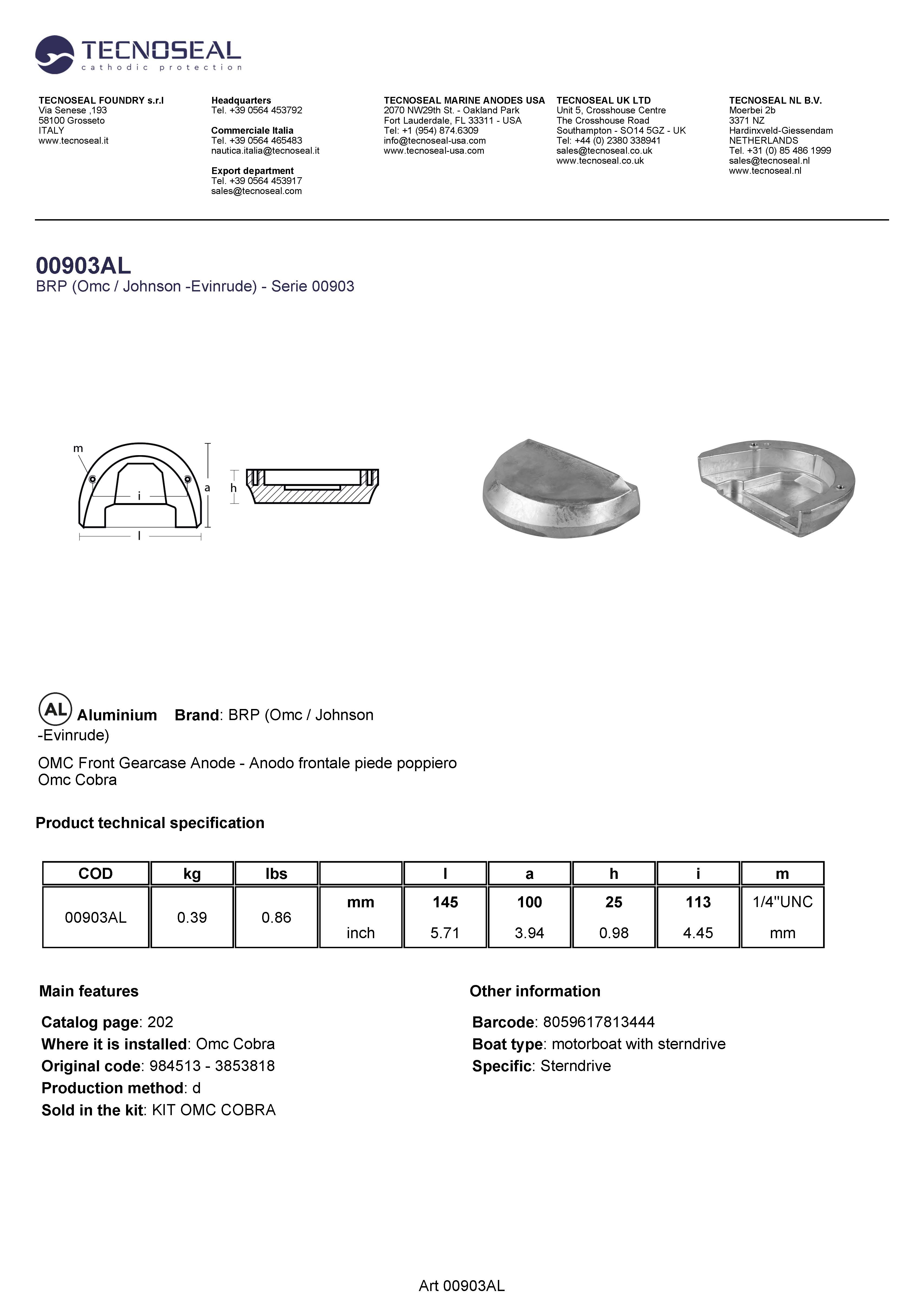 BRP Horseshoe for OMC Cobra - 00903al - 00903AL