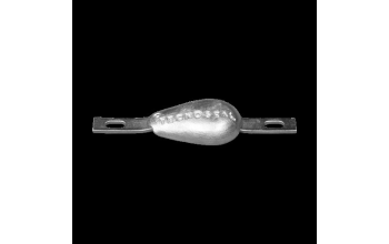 tear drop bolt-on anode 1kg with slotted holes H.C.200 - 00350 b - 00350/B